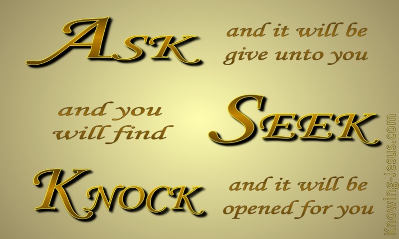 Matthew 7:7 Ask, Seek, Knock (gold)